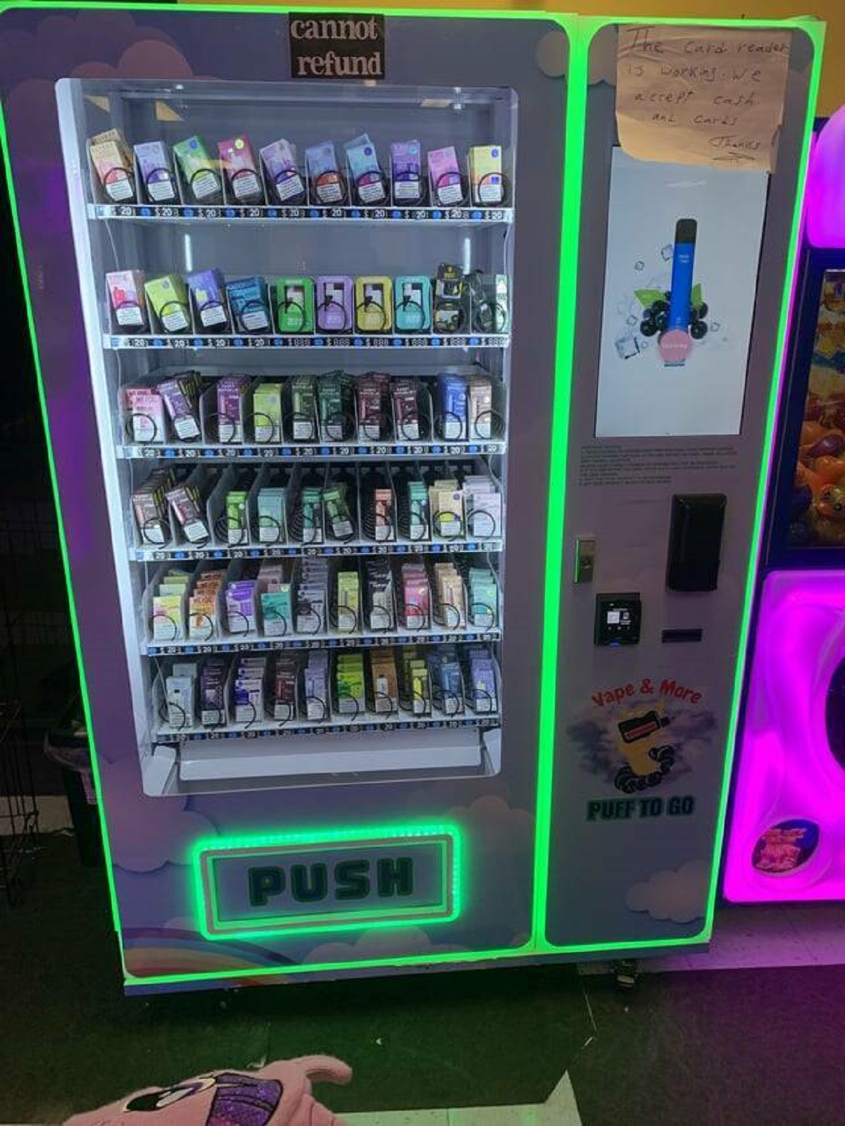 "Vape Vending machine my local bowling alley"