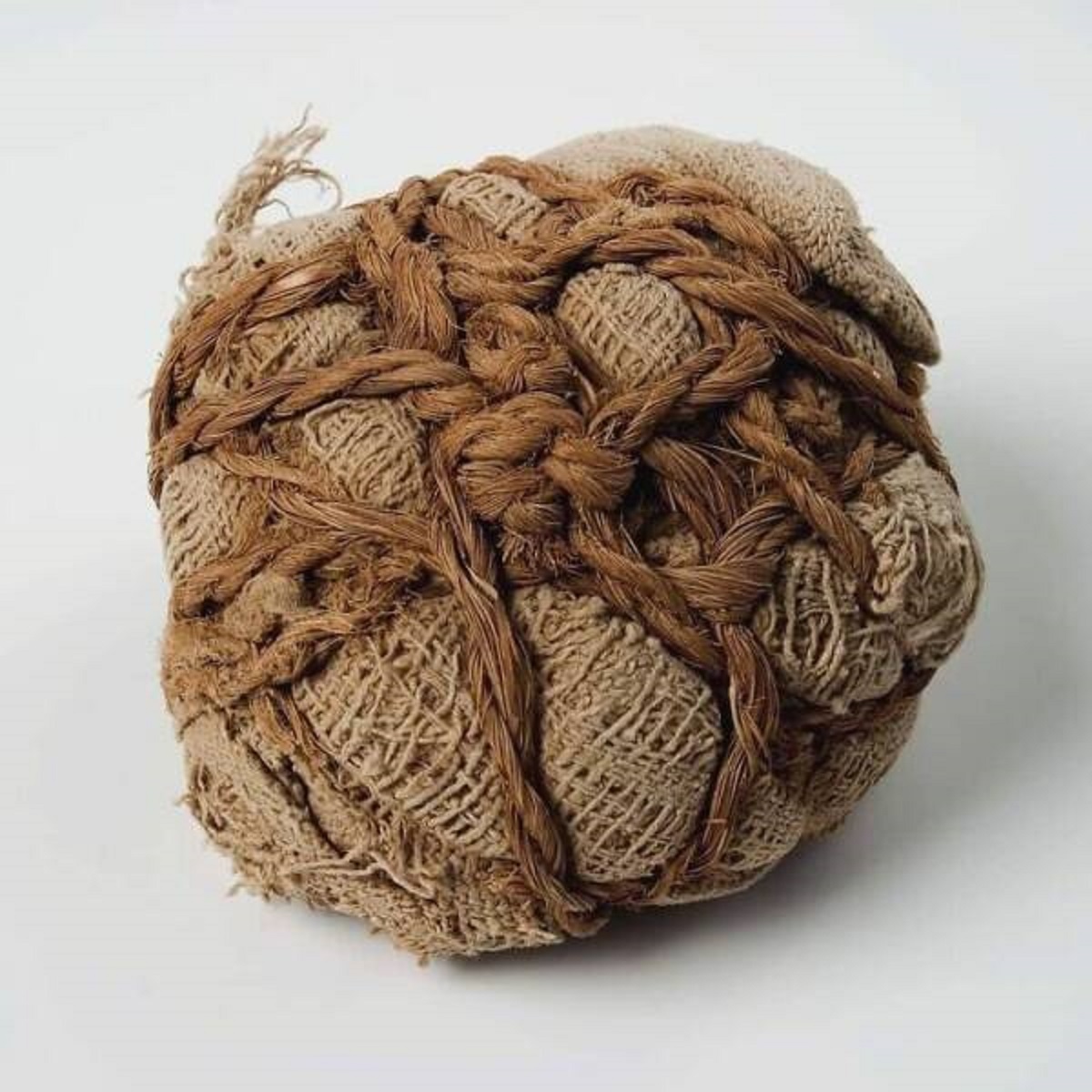 "About 4500 Years Ago, Ancient Egyptian Parents Put This Homemade Ball In Their Child's Grave As A Toy For The Kid To Play With In The Afterlife"