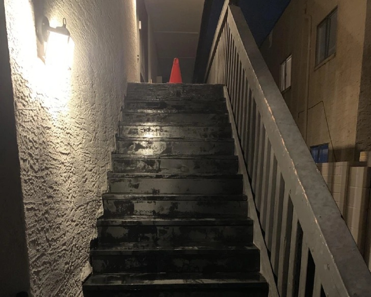 “I came back from Thanksgiving to find that my landlord had revarnished the stairs up to my apartment. They are still wet, I was given no notice, and there is only one staircase.”