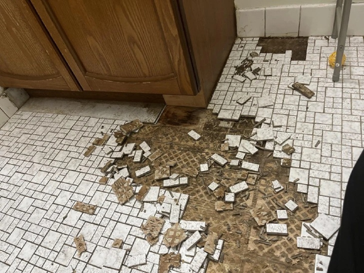 “The floor in my bathroom of our rental house came up within 4 days of living there.”