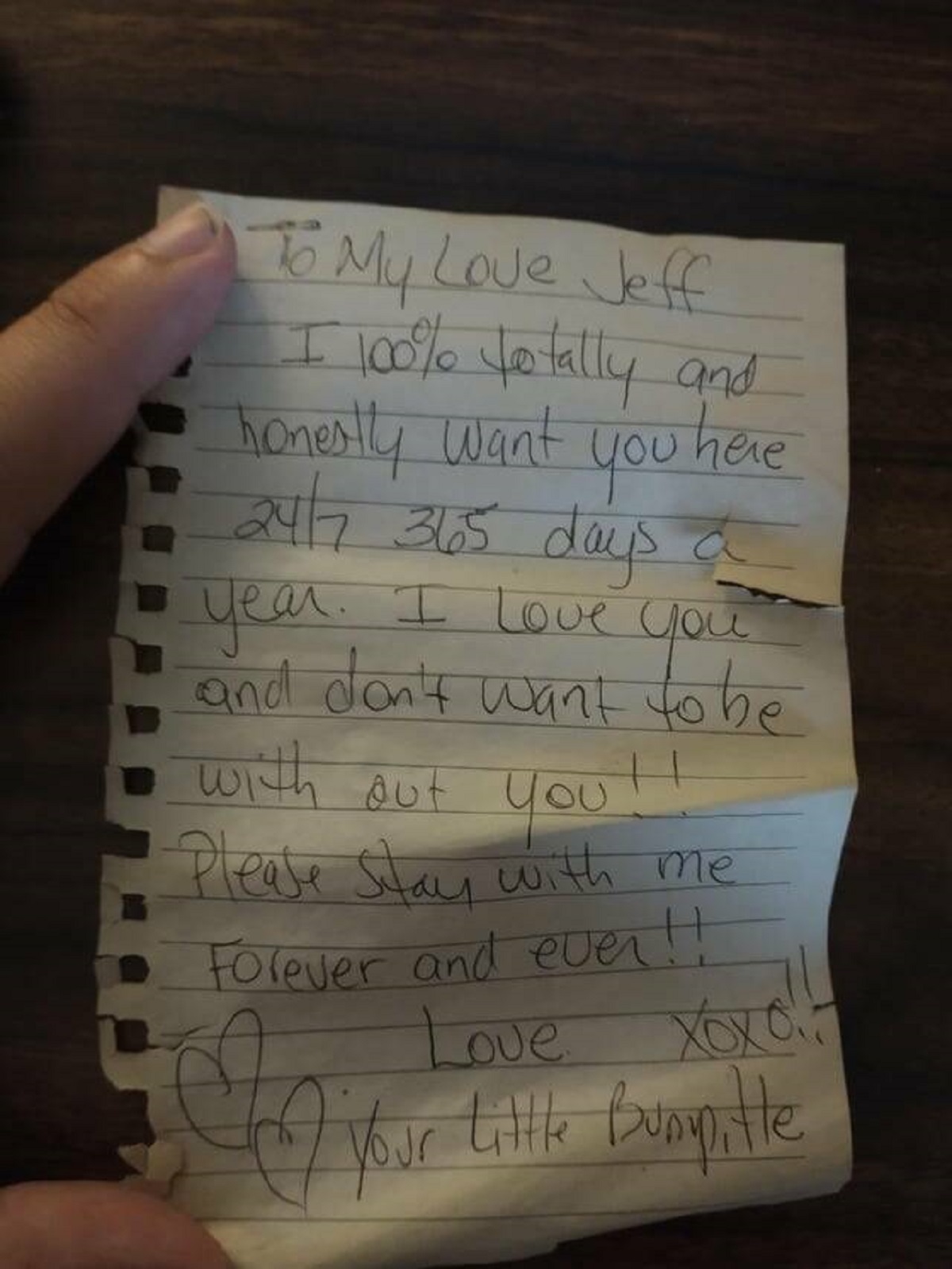 "While cleaning out my car I found a love note from the previous owner"