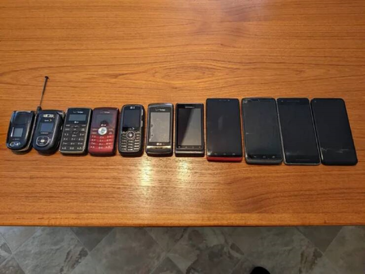"My collection of phones throughout the years."