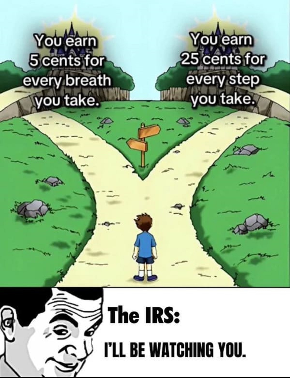 way western man - You earn 5 cents for every breath you take. D You earn 25 cents for every step you take. The Irs I'Ll Be Watching You. M