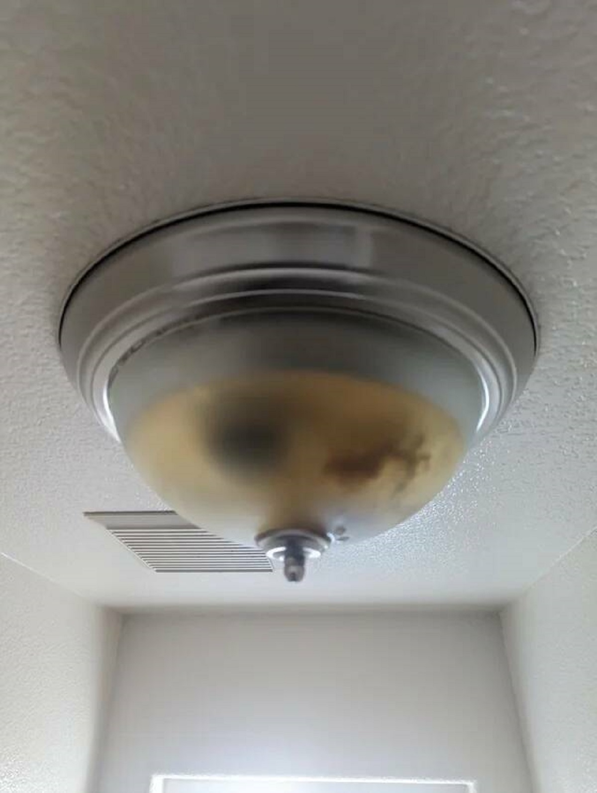 "First, we noticed a leak in the ceiling. Then the light wouldn't turn on."