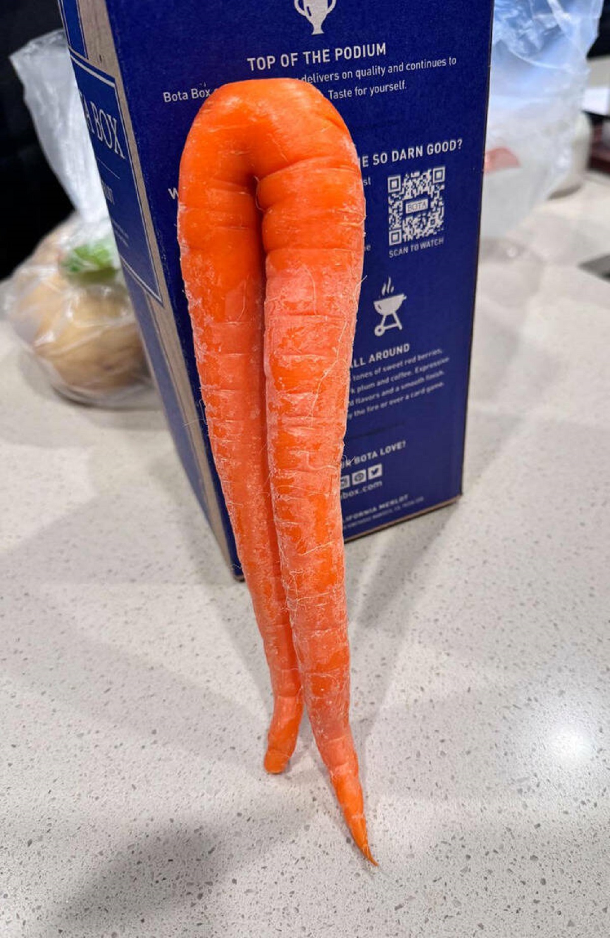 “Found this voluptuous carrot at the grocery store.”
