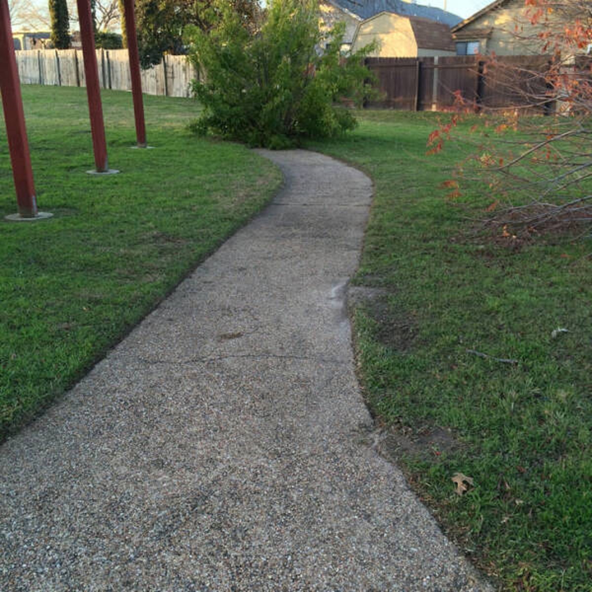 “This sidewalk just ends at this huge bush.”