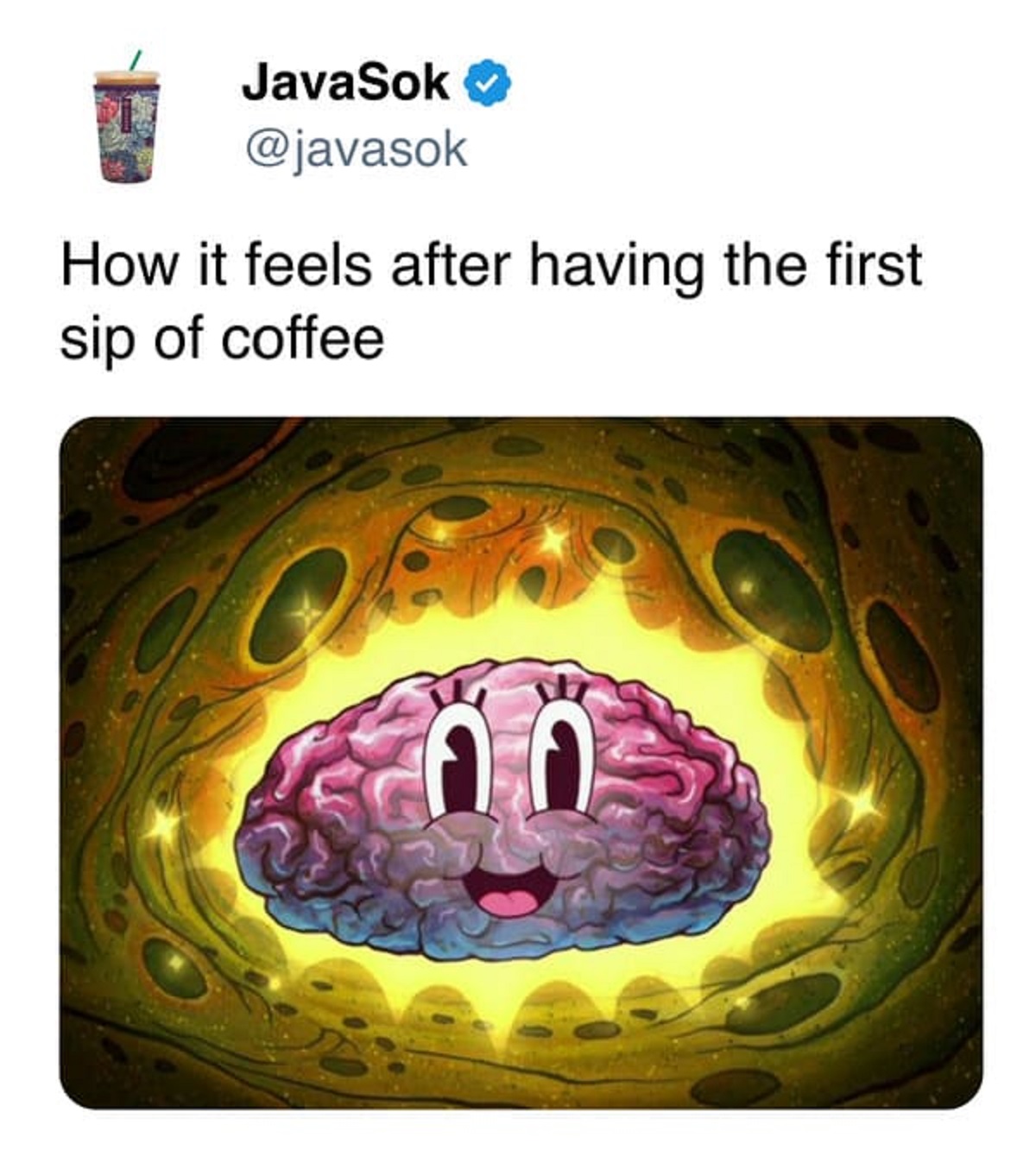 jaw - JavaSok How it feels after having the first sip of coffee Qc