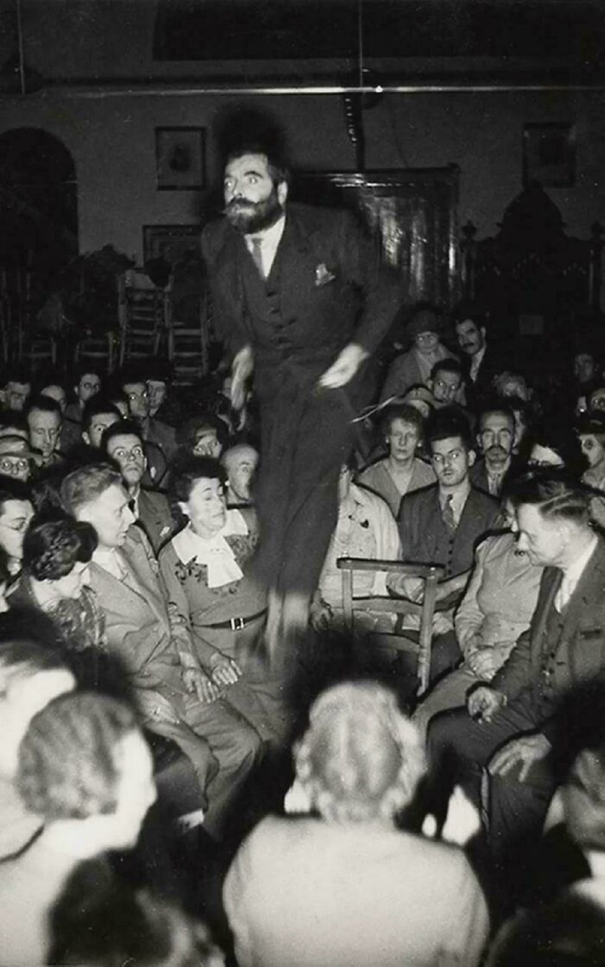 Welsh Spiritualist Colin Evans Feigns Levitation By Jumping Up And Down In Total Darkness And Filming Himself With An Infrared Camera. London, 1939