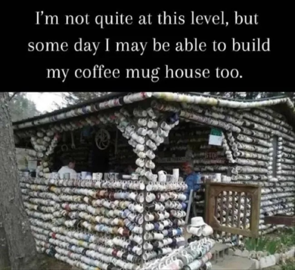 the collettsville cup house - I'm not quite at this level, but some day I may be able to build my coffee mug house too.