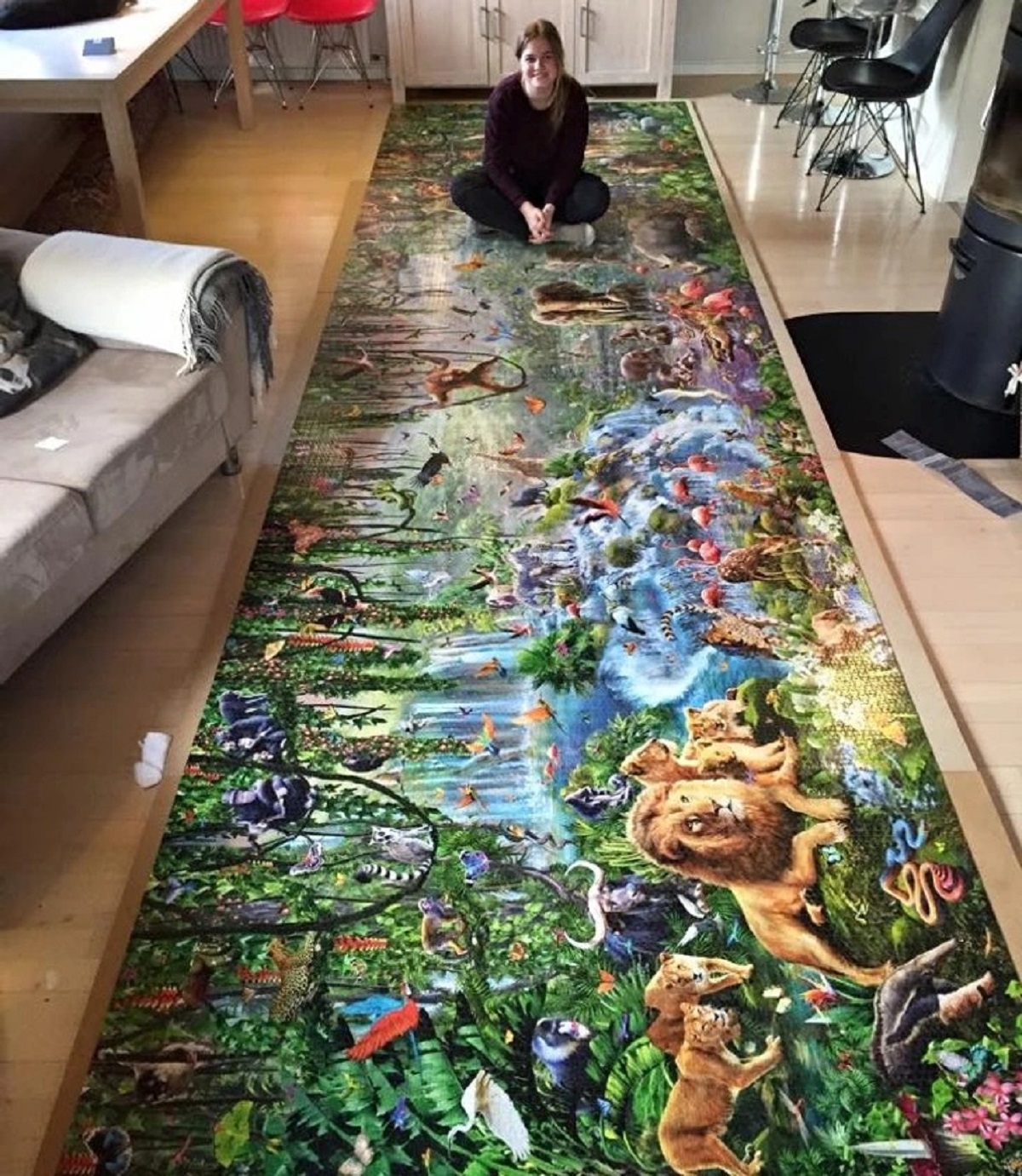 “Finished the world’s largest jigsaw puzzle today: 33,600 pieces.”