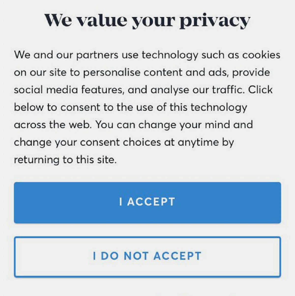 Having to click on the Accept Cookies option for every single bloody website