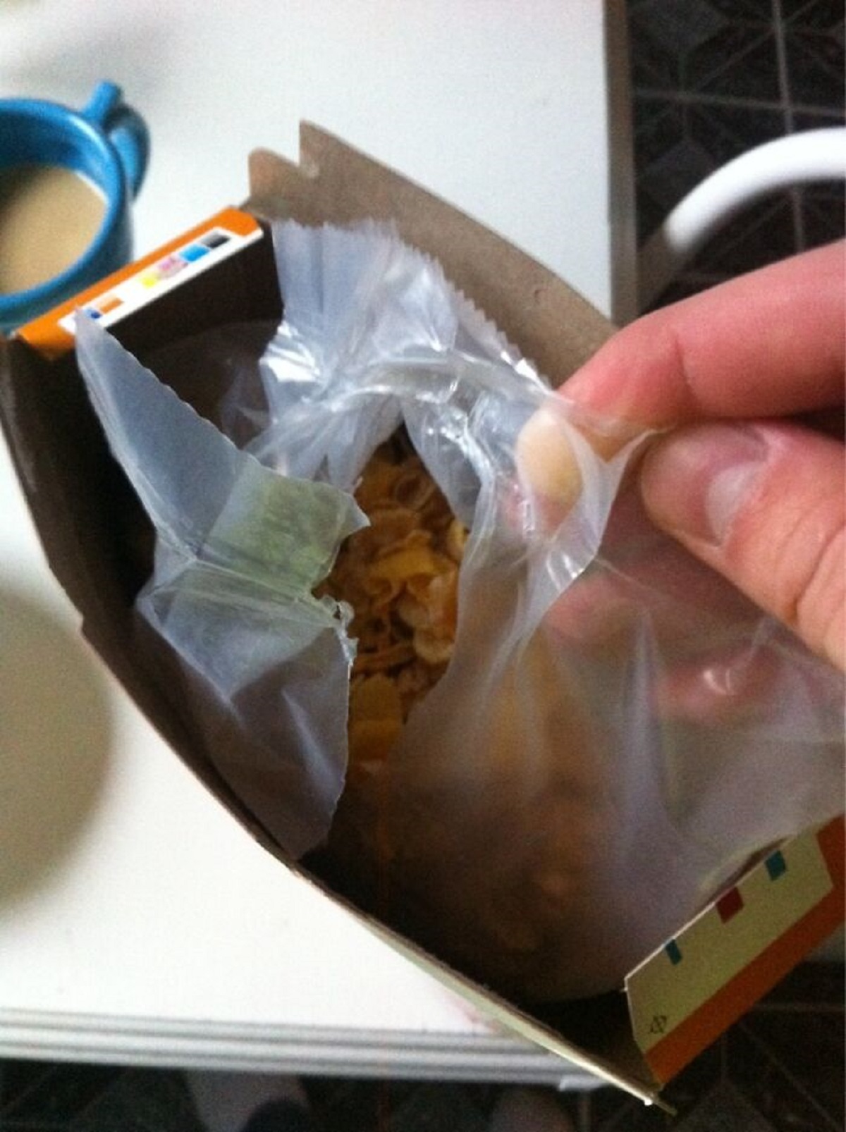 Cereal bags not having a zipper closure.