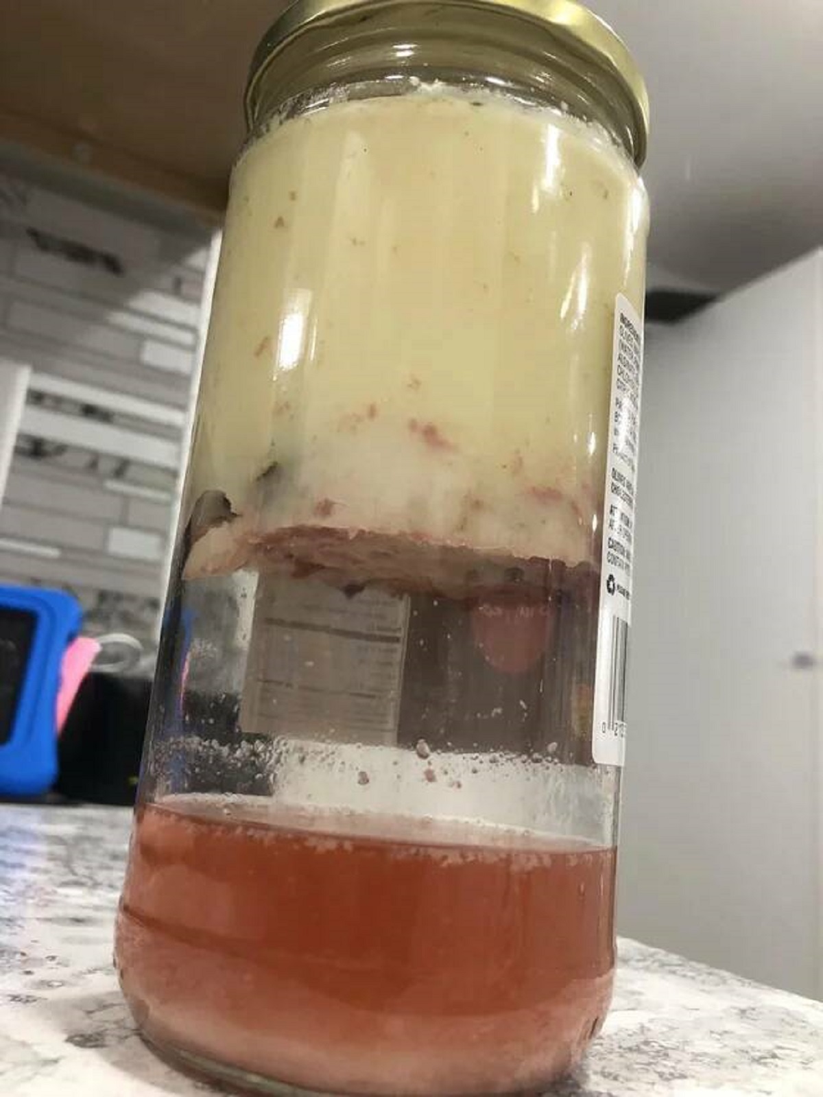 "Over the last couple of months, the grease in this jar has made its way to the top"