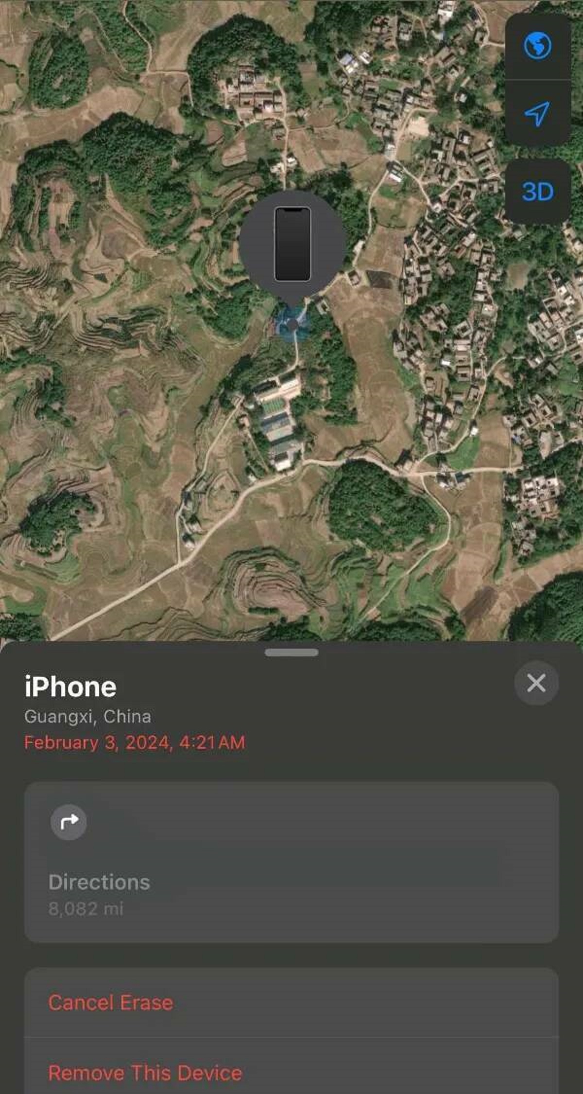 “Phone that got stolen in spring of ‘22 just popped up in China.”