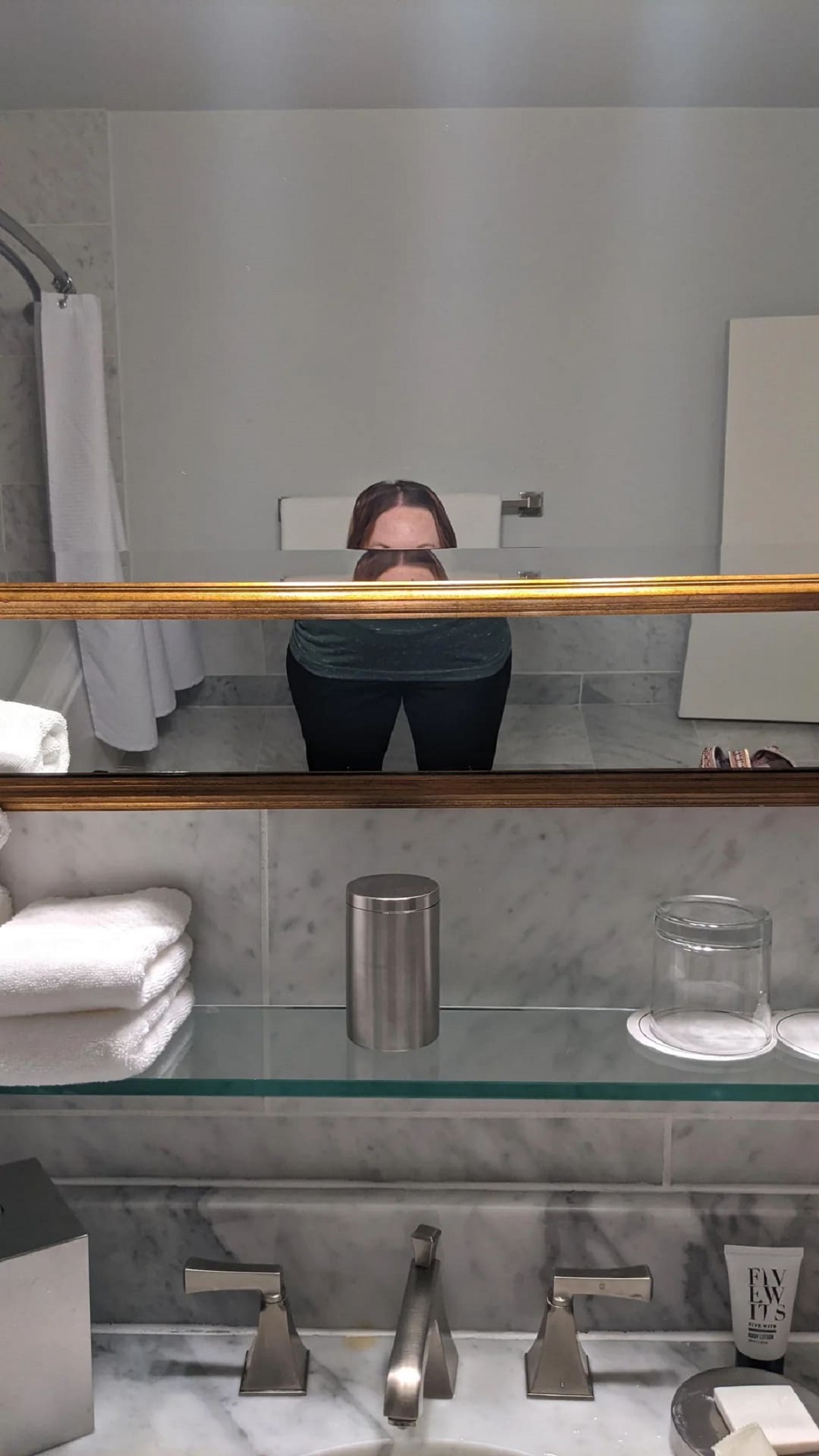 This bathroom mirror in my hotel room.