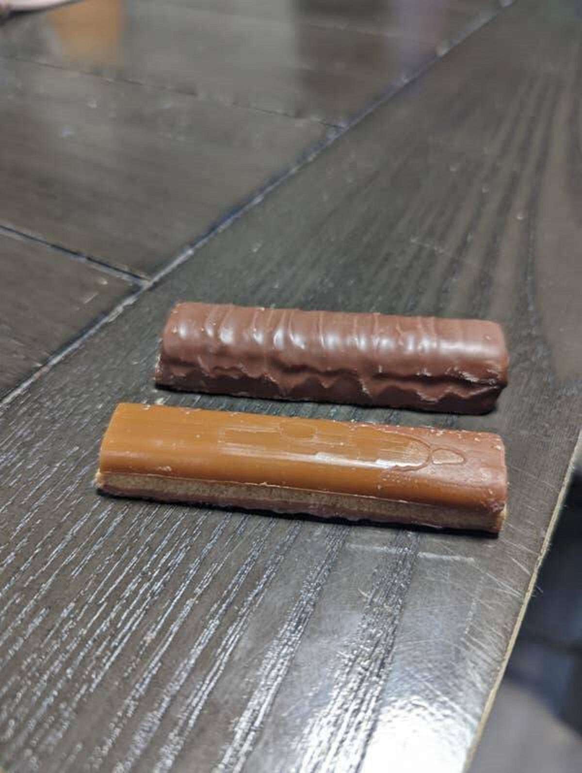 This is what a Twix looks like without chocolate 