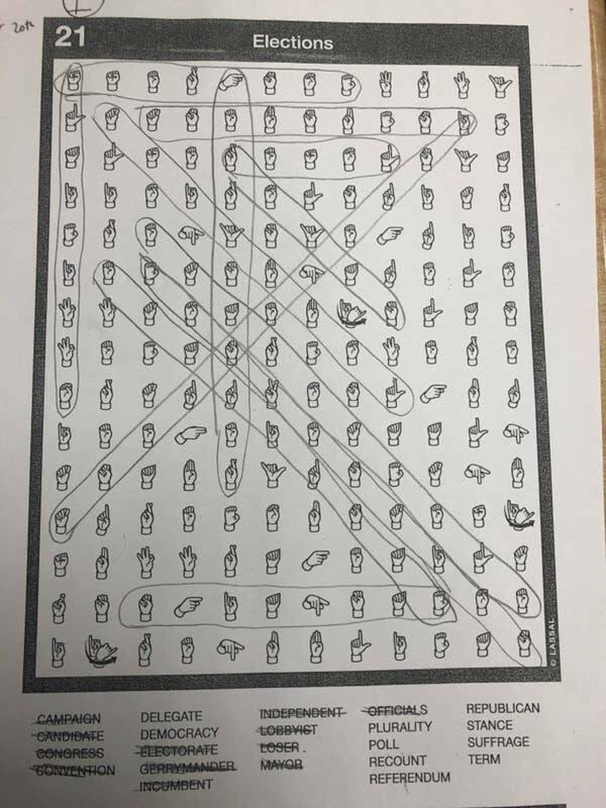 This is what an ASL word search looks like:
