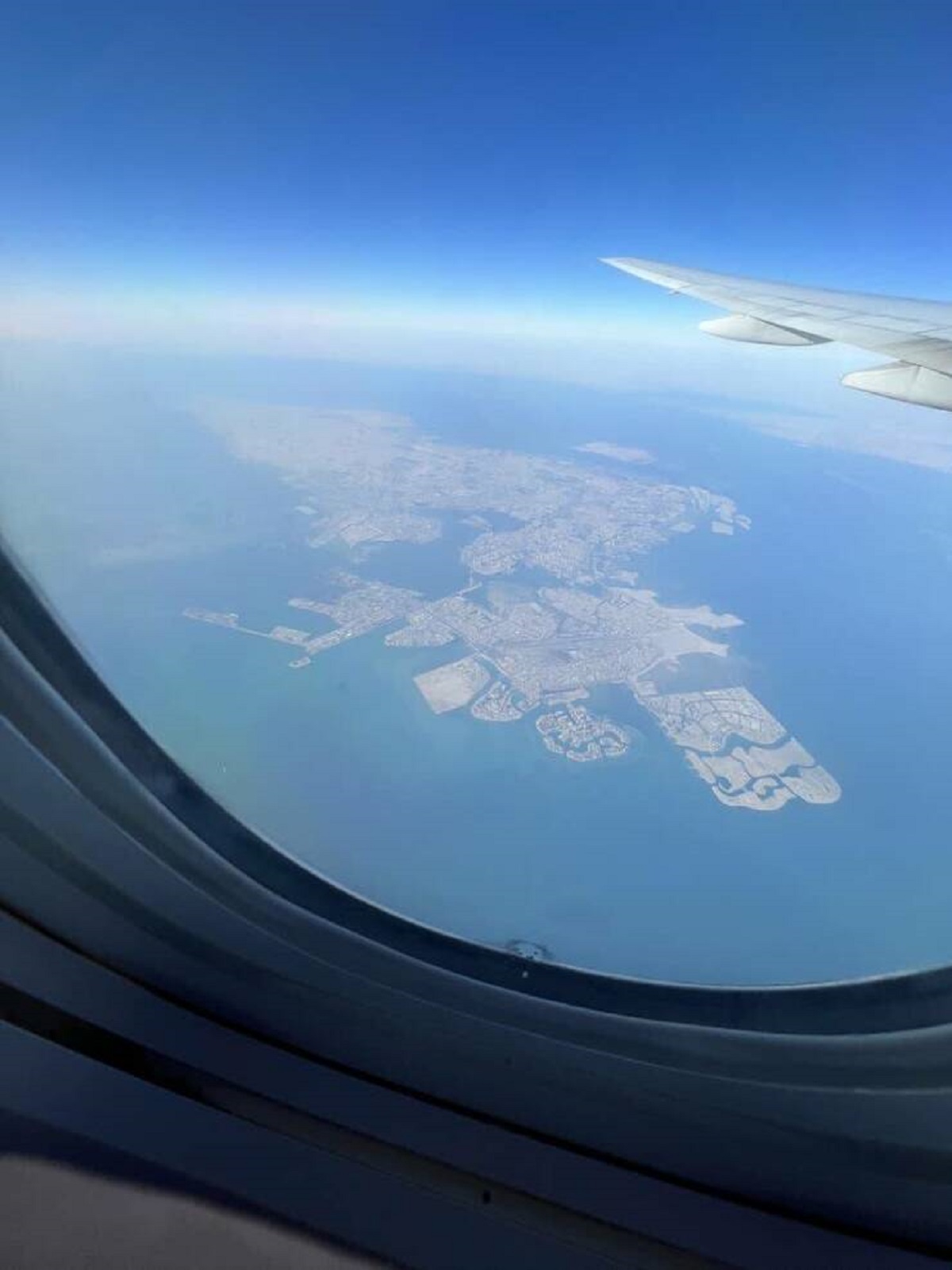 If you're flying in a plane above Bahrain, you can see the entire country: