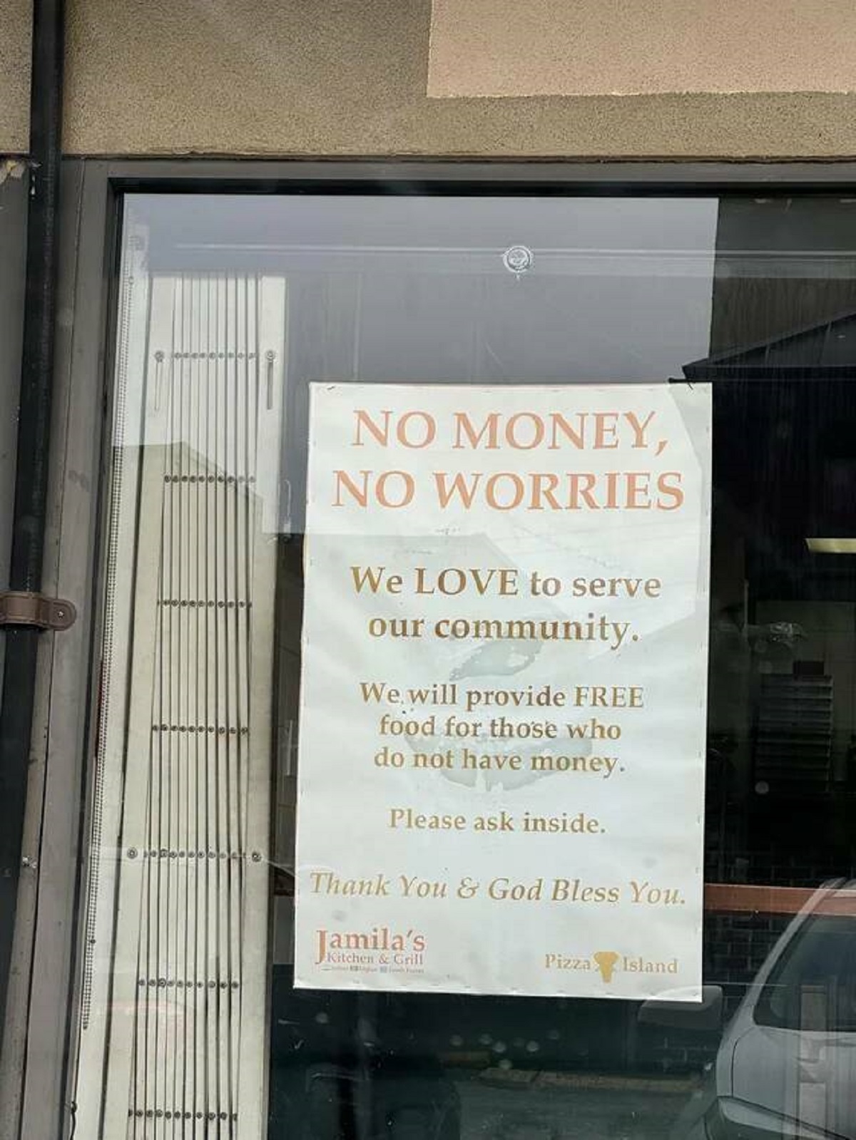 "Local restaurant gives free food to the needy"