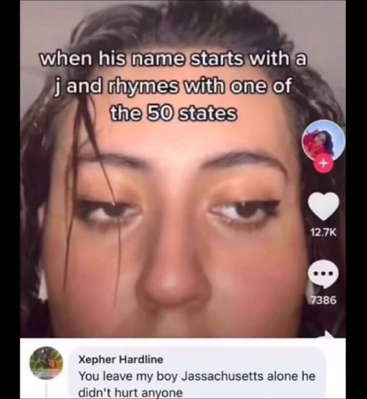 leave my boy jassachusetts alone - when his name starts with a j and rhymes with one of the 50 states 7386 Xepher Hardline You leave my boy Jassachusetts alone he didn't hurt anyone