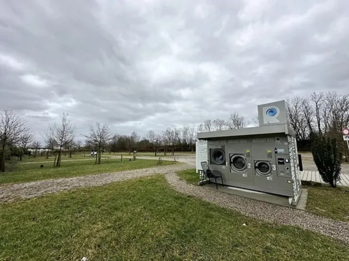 Open-air laundromat.
