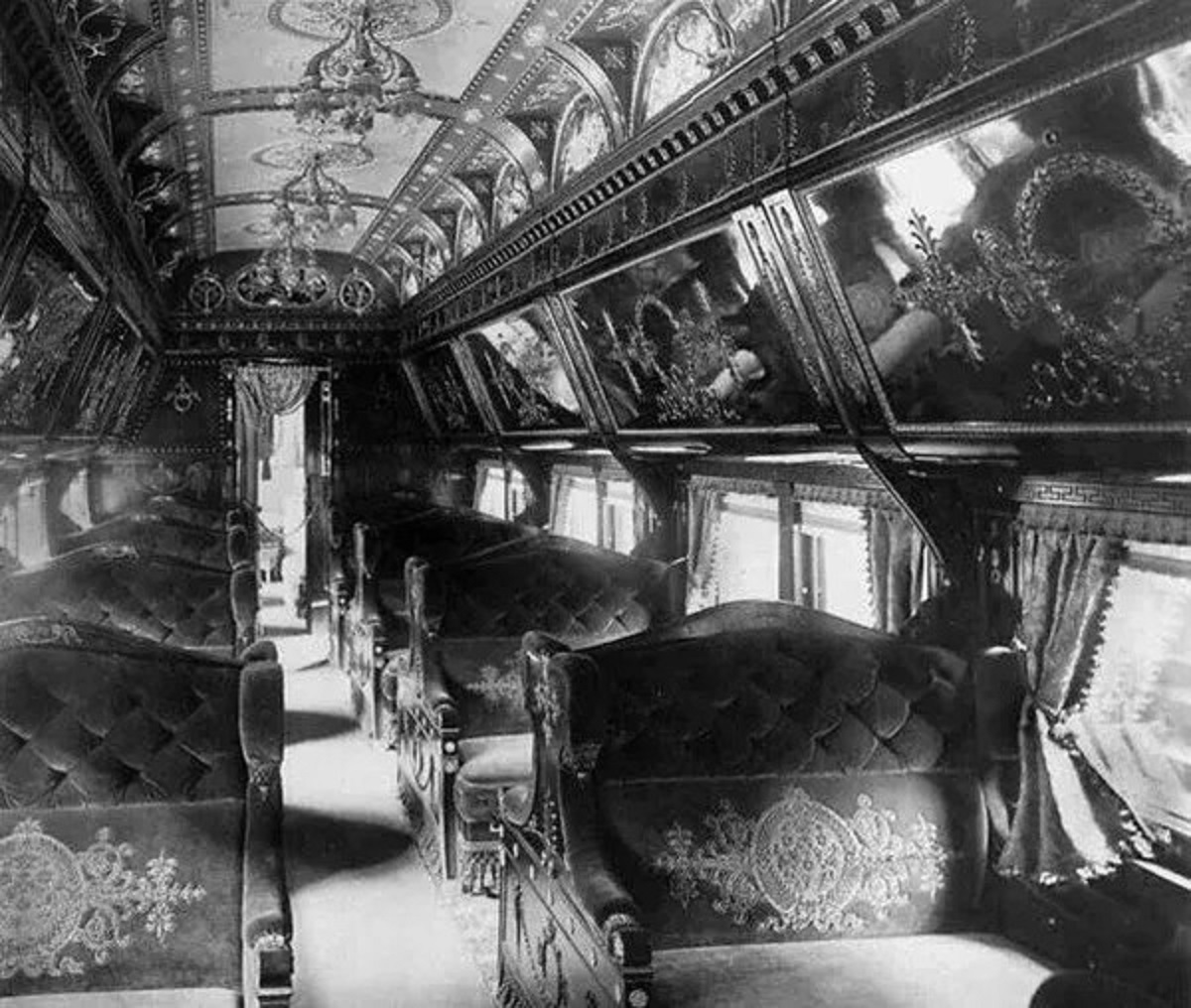Train travel in the 1890s.