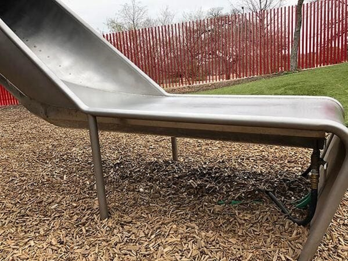 “This Metal Slide Is Water Cooled So It Doesn’t Burn Kids In The Summer”