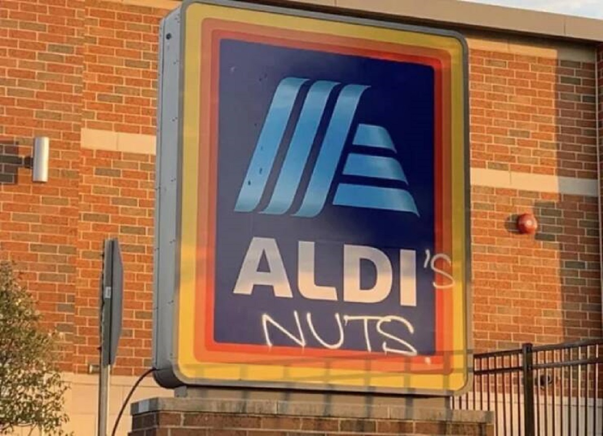 "Someone tagged up an Aldi’s"