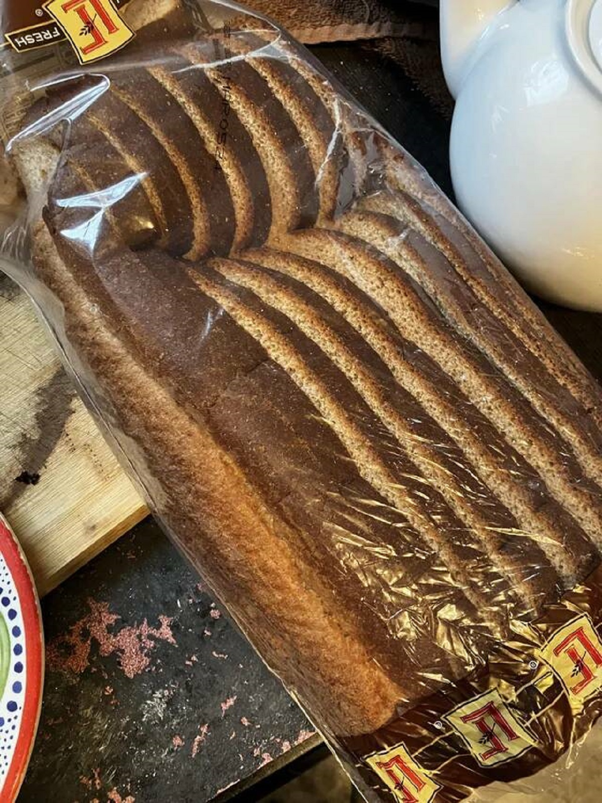 "Got a loaf of bread cut the wrong way"