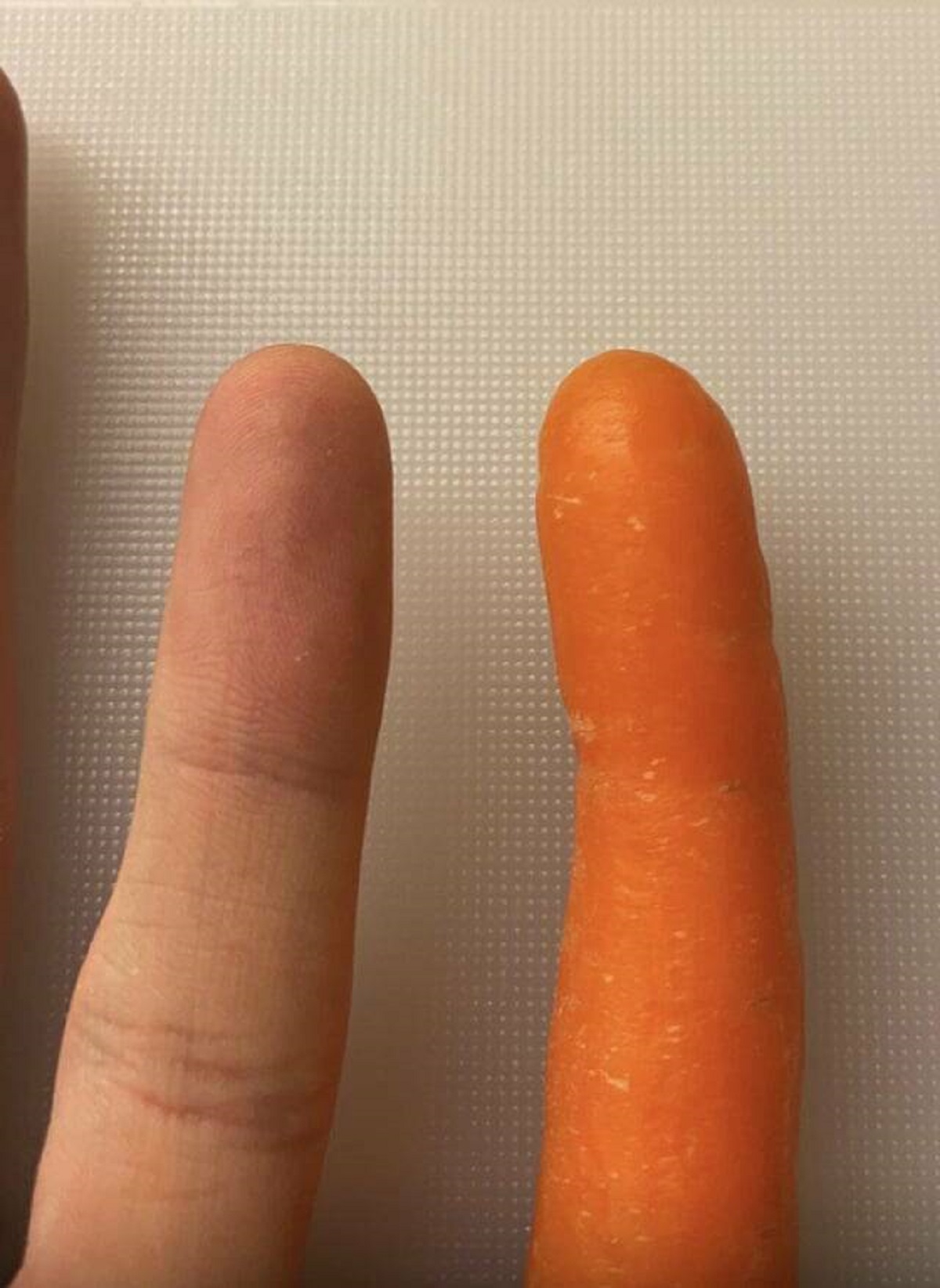 "Carrot is like my finger"