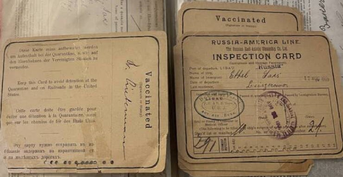 Here is a vaccine card from 1909.