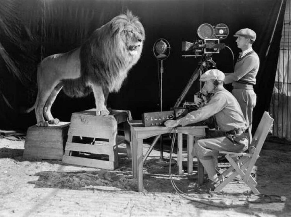Here is what it looked like to record the first roaring lion MGM logo in the 1920s.