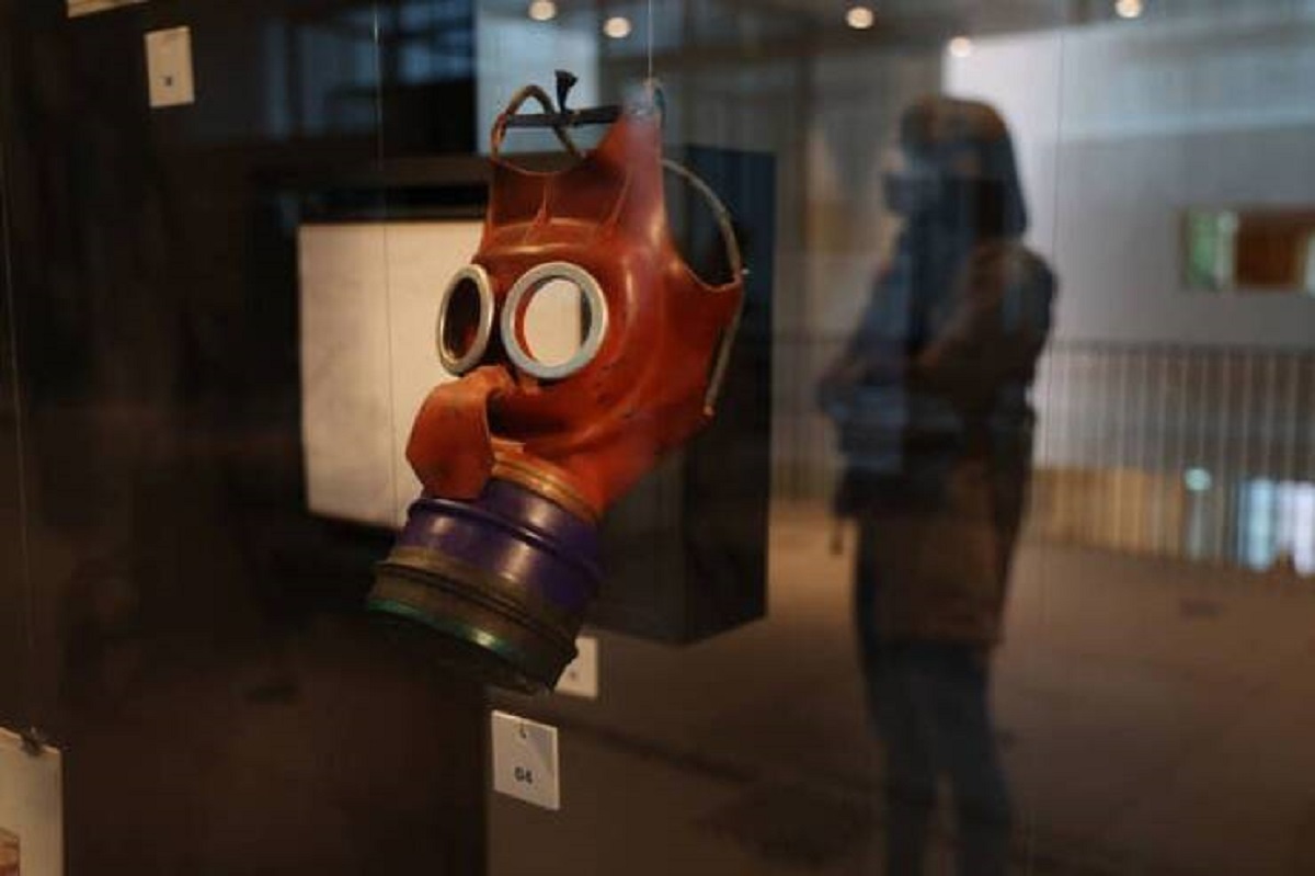 Here's what gas masks designed for children looked like during World War II, called the "Mickey Mouse" mask.