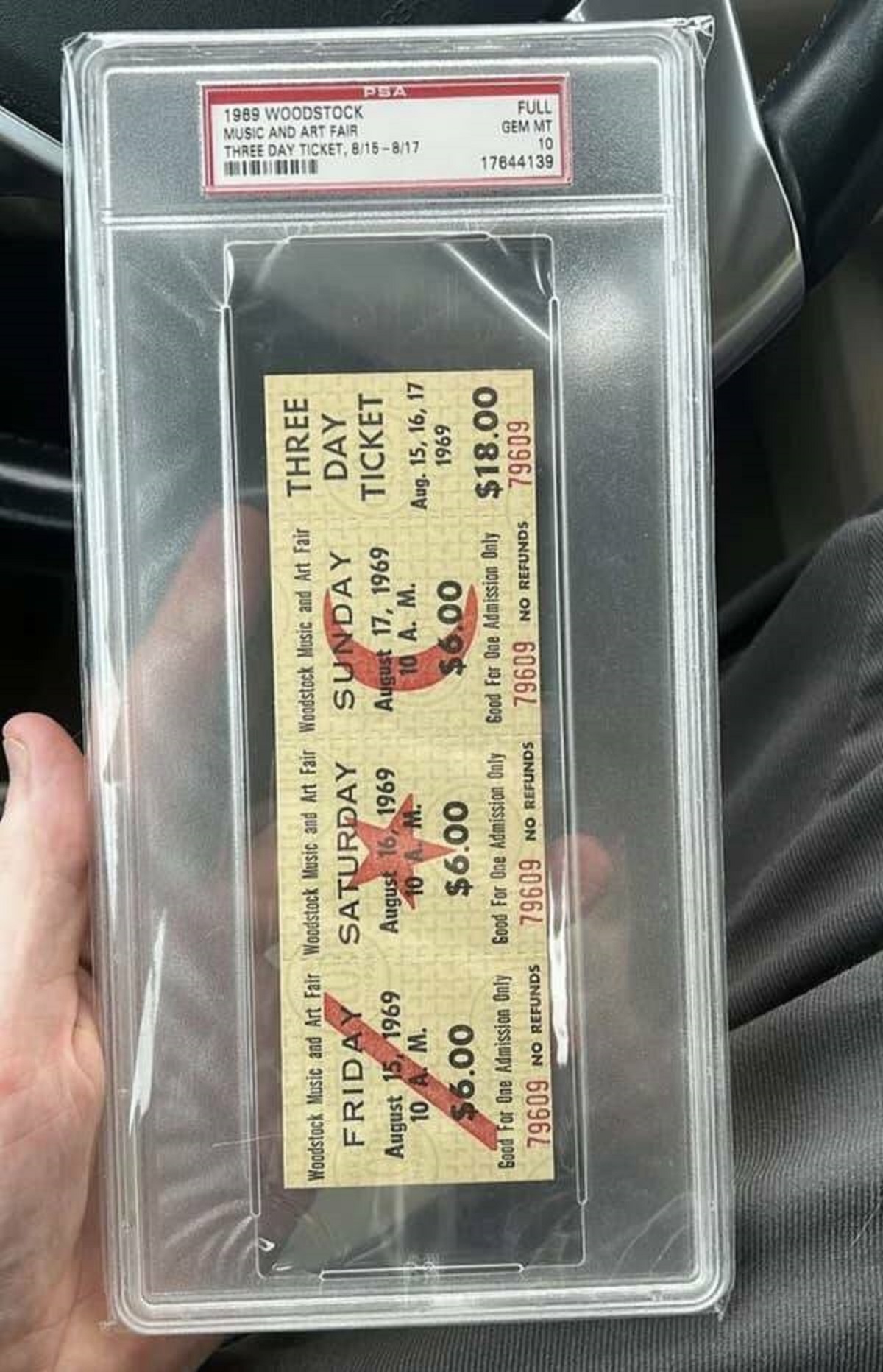 Here's what a Woodstock ticket looked like.