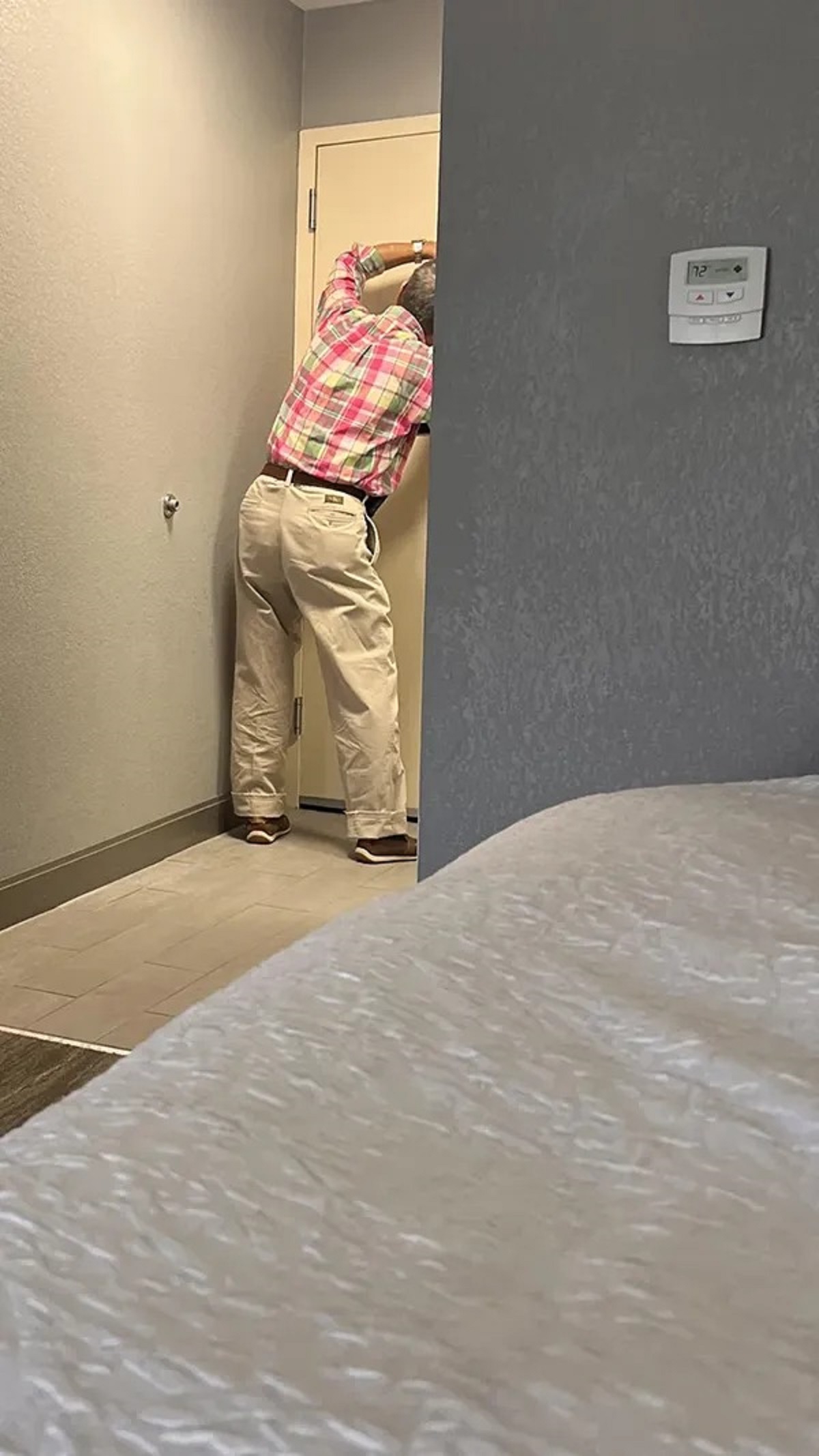 Hotel Manager decided to come into my room while I was still in there to paint the door (that didn’t even need painting in my opinion).