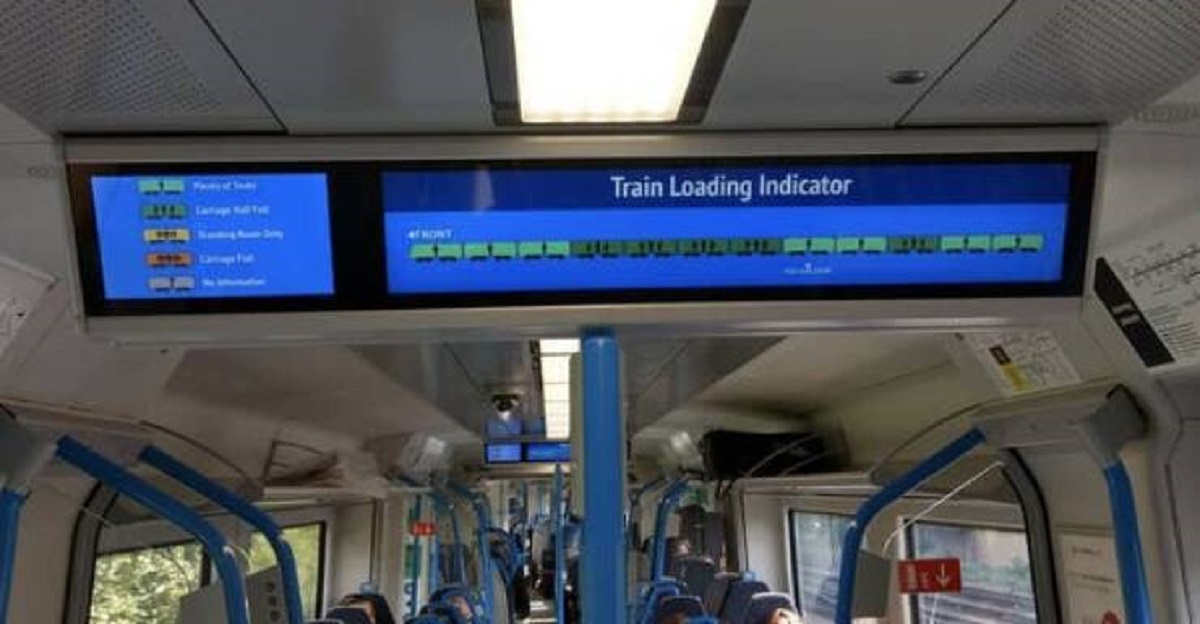 This sign (on an English train) that updates in real time, telling you how full each train car is, would actually be a godsend while traveling.