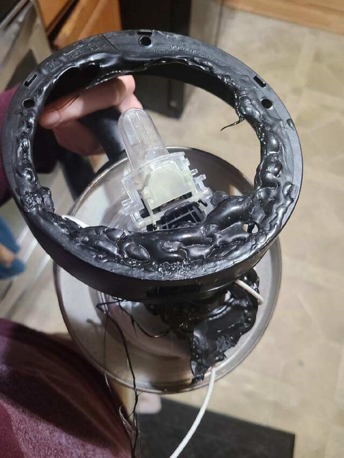 "Catsitter (brother) tried to boil water with electric kettle."