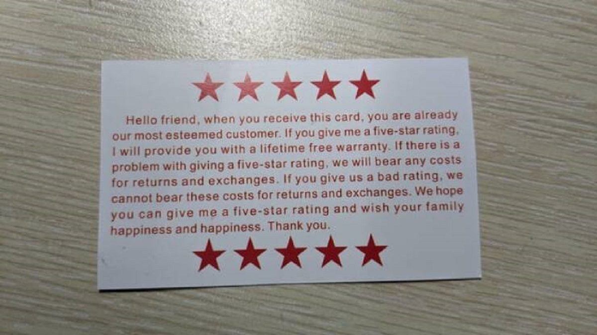 label - Hello friend, when you receive this card, you are already our most esteemed customer. If you give me a fivestar rating. I will provide you with a lifetime free warranty. If there is a problem with giving a fivestar rating, we will bear any costs f