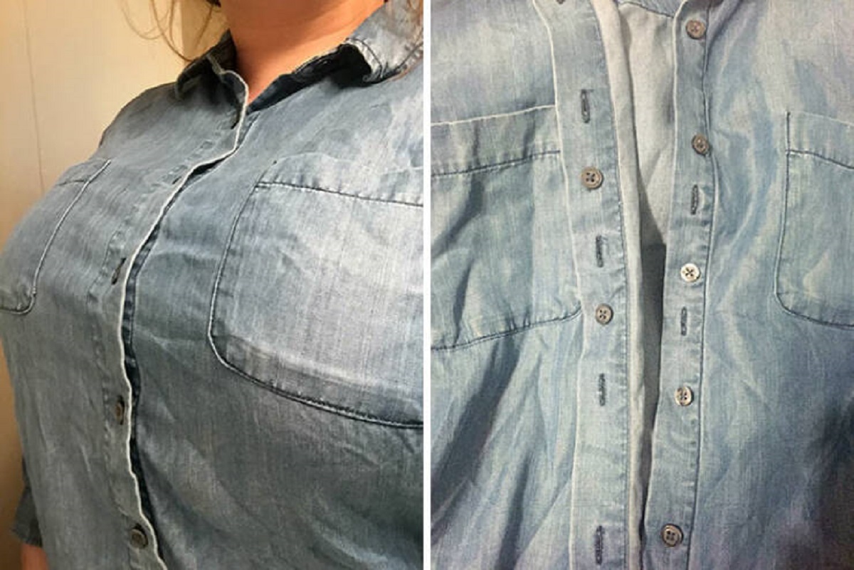 "This Shirt Has Buttons On The Inside That Prevents Gaps In The Shirt"