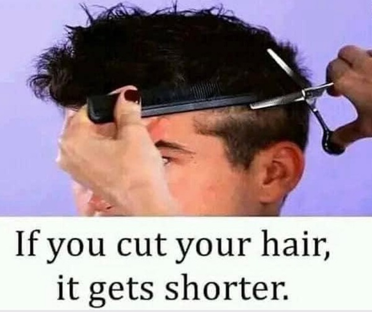 hairstyle - If you cut your hair, it gets shorter.