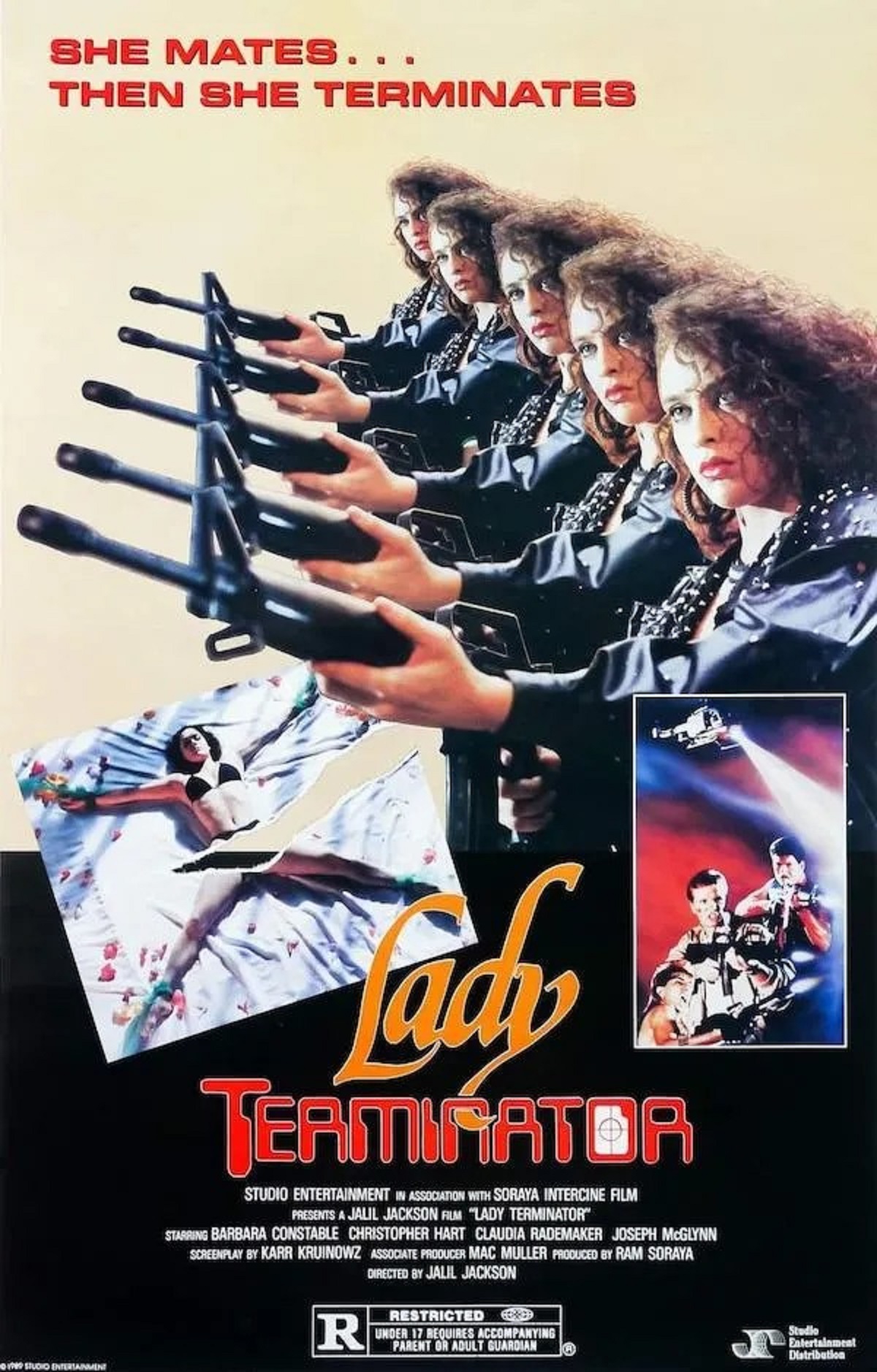 lady terminator 1989 - She Mates... Then She Terminates Lady Terminator Studio Entertainment Interce Film Jll Jackson Lady Moot Barbara Constable Christopher Hart Clara Rademaken J Jala Jackson R Restricted