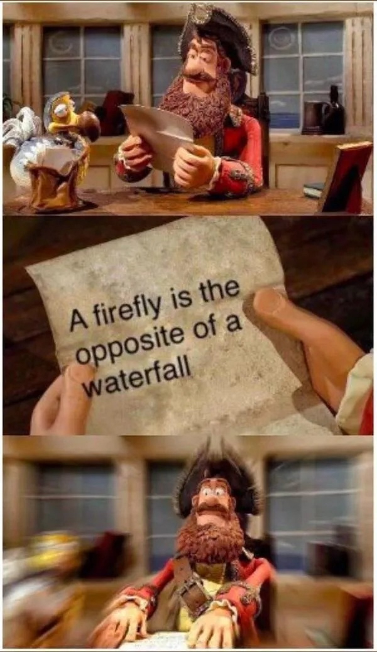 photo caption - A firefly is the opposite of a waterfall