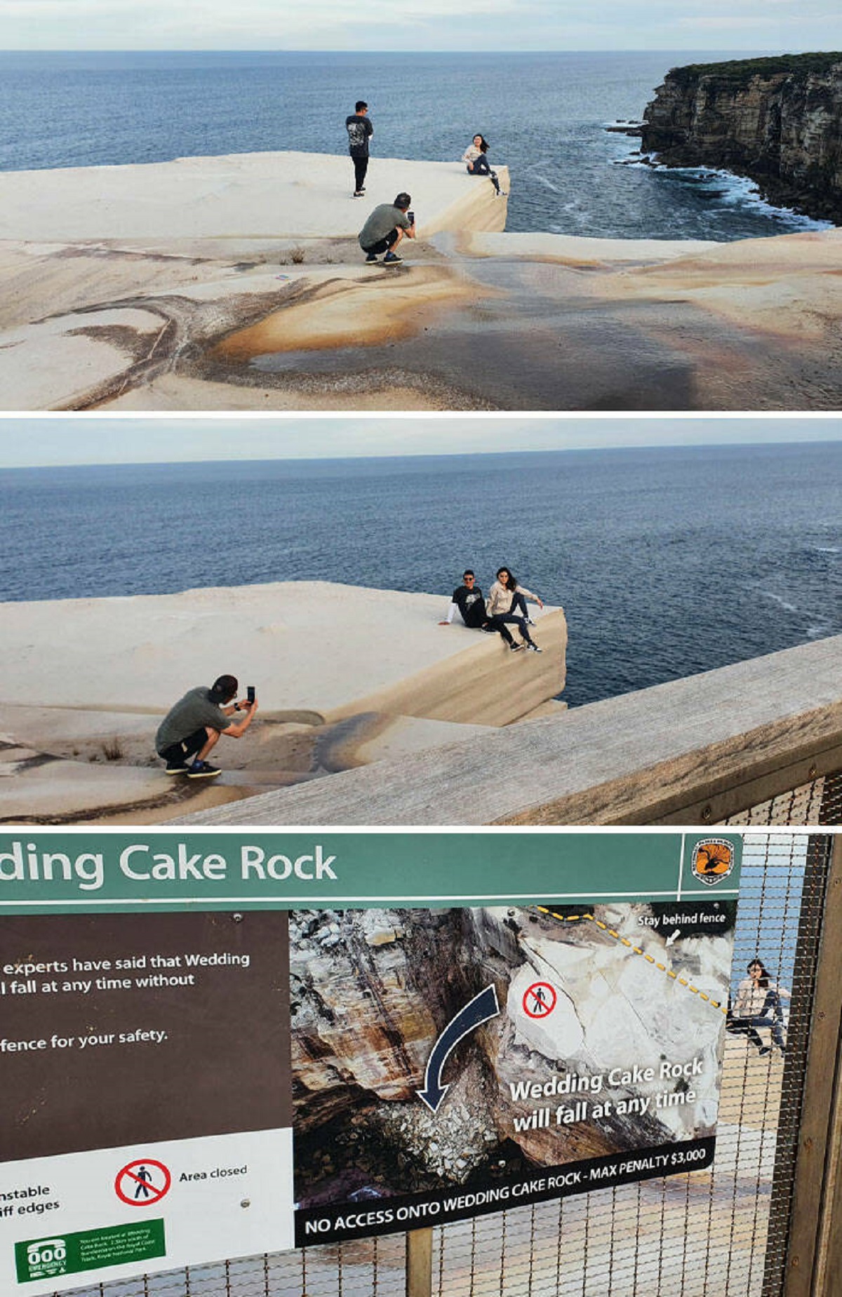 sea - ding Cake Rock experts have said that Wedding fall at any time without ence for your safety edges Wedding Cake Rock will fall at any me No Access Onto Wedding Care RockAnalys