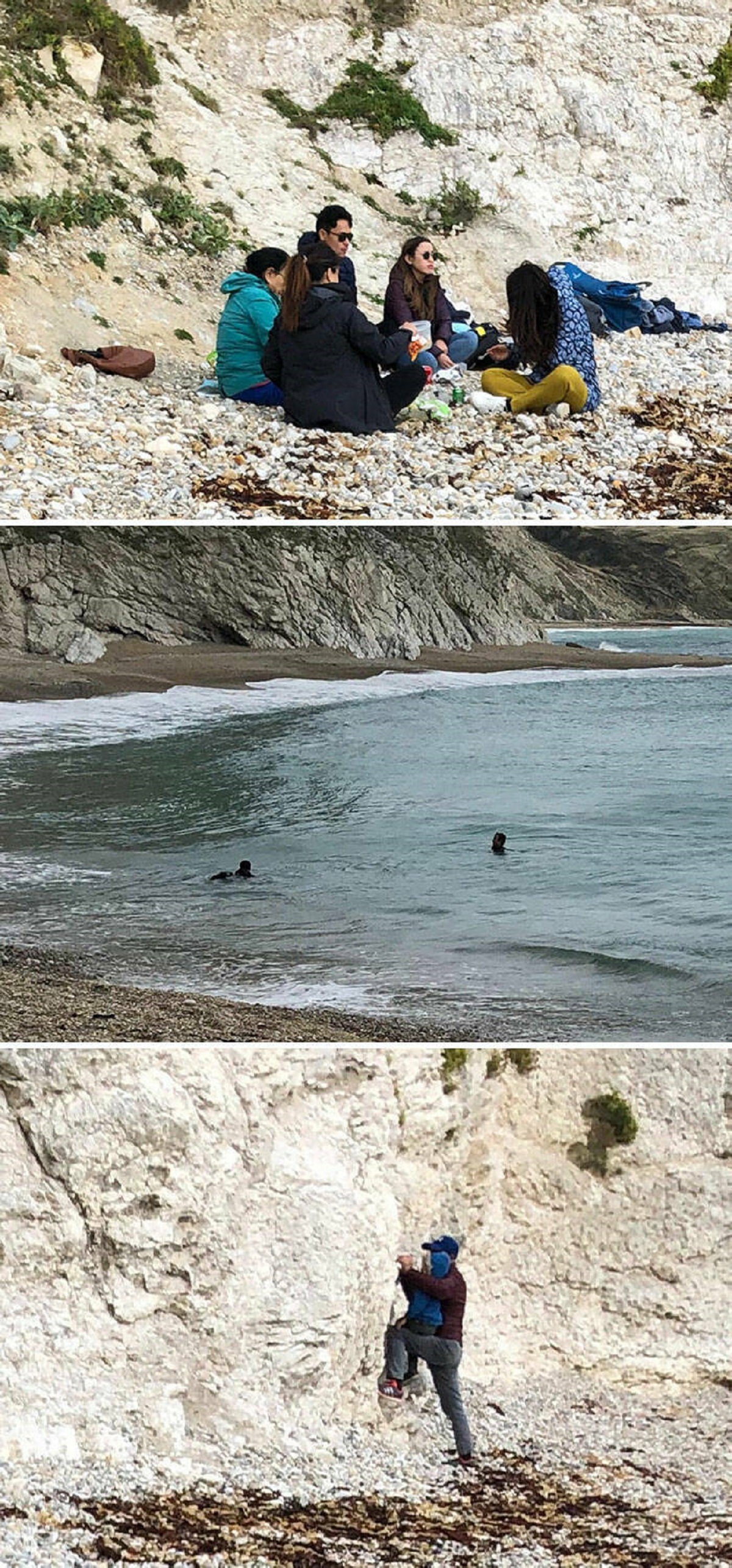 "They had a picnic in front of a geological outcropping, refused to move for geology students trying to survey the region, let their kid deface the cliff, swam on a red flag beach (where swimming is banned), and left their food wrappers and plastic plates on the beach."