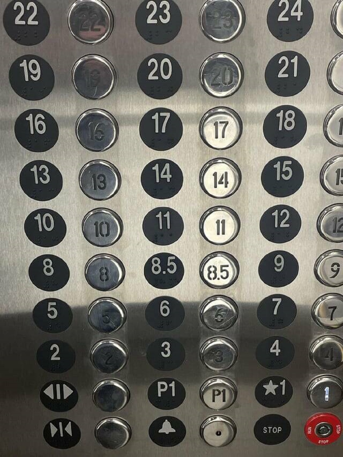 "This elevator has an 8.5 floor"