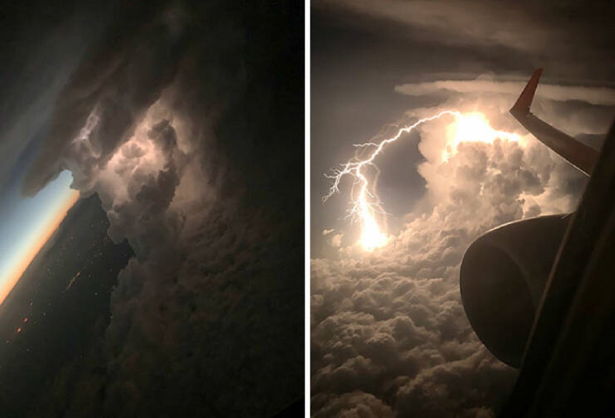 lightning from above the clouds