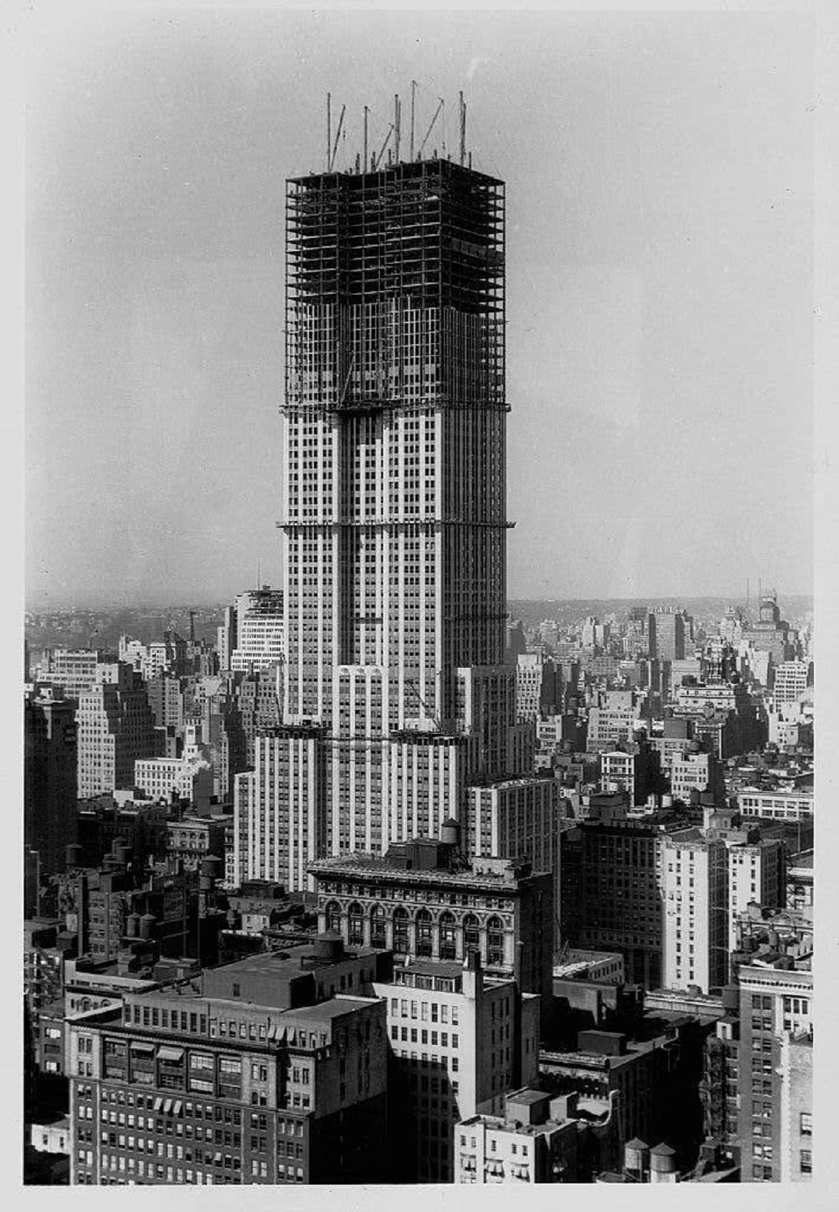 The picture, from 1930, shows what the Empire State Building looked like while it was under construction: