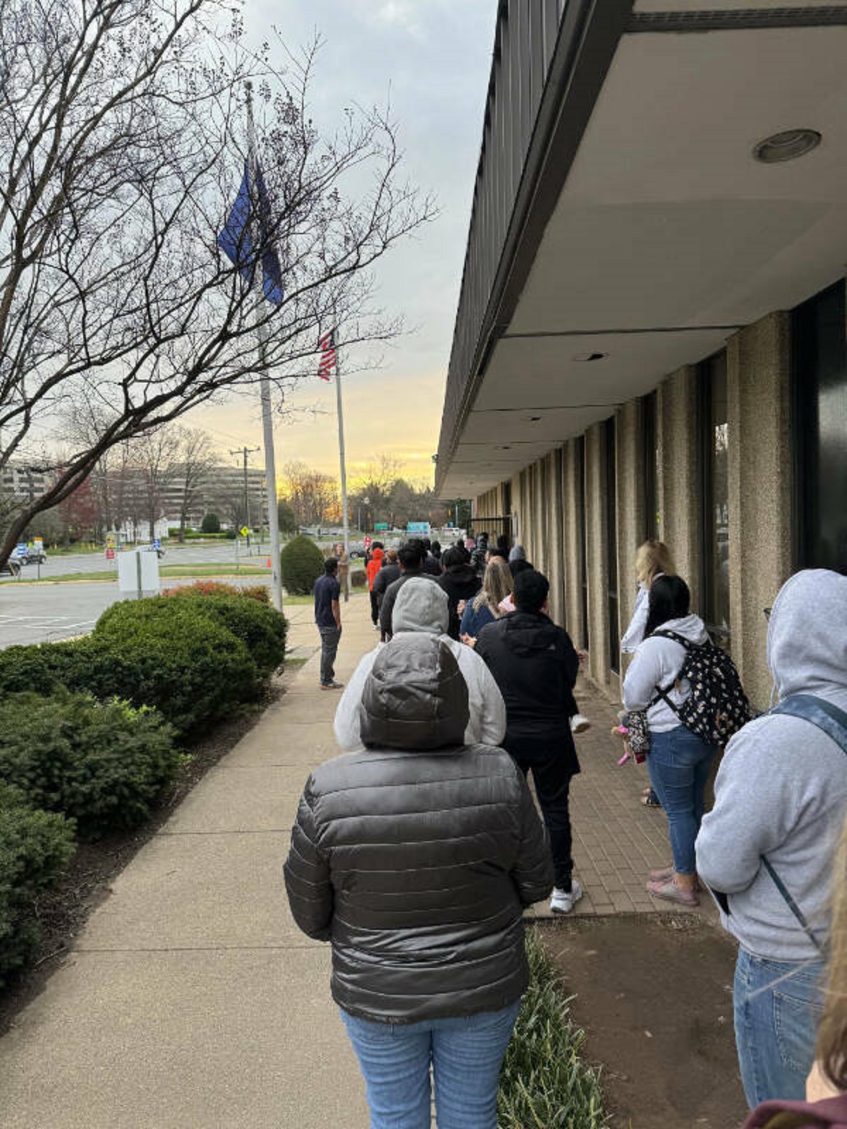 “DMV line this morning 1 hour before opening.”