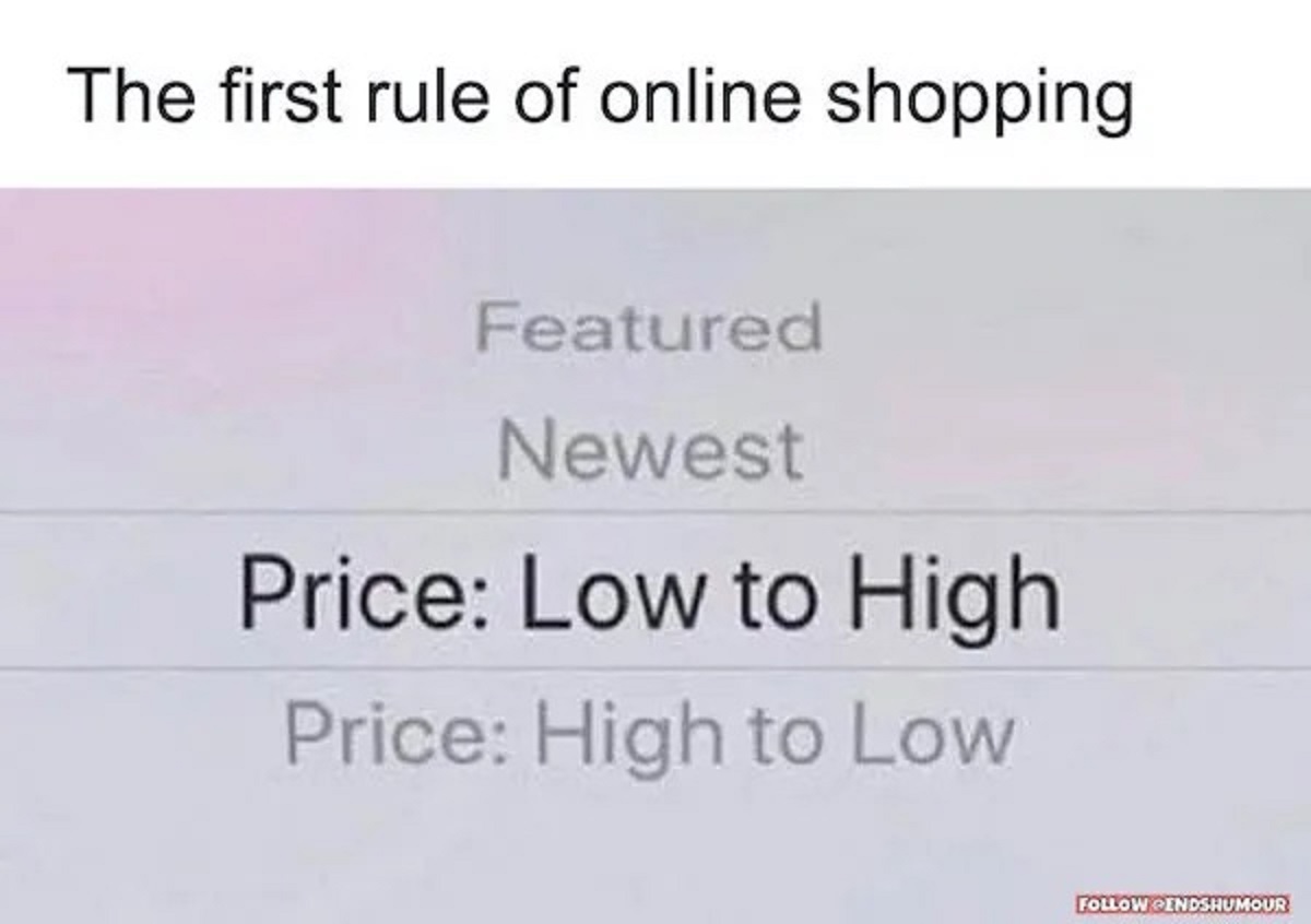 screenshot - The first rule of online shopping Featured Newest Price Low to High Price High to Low Endshumour