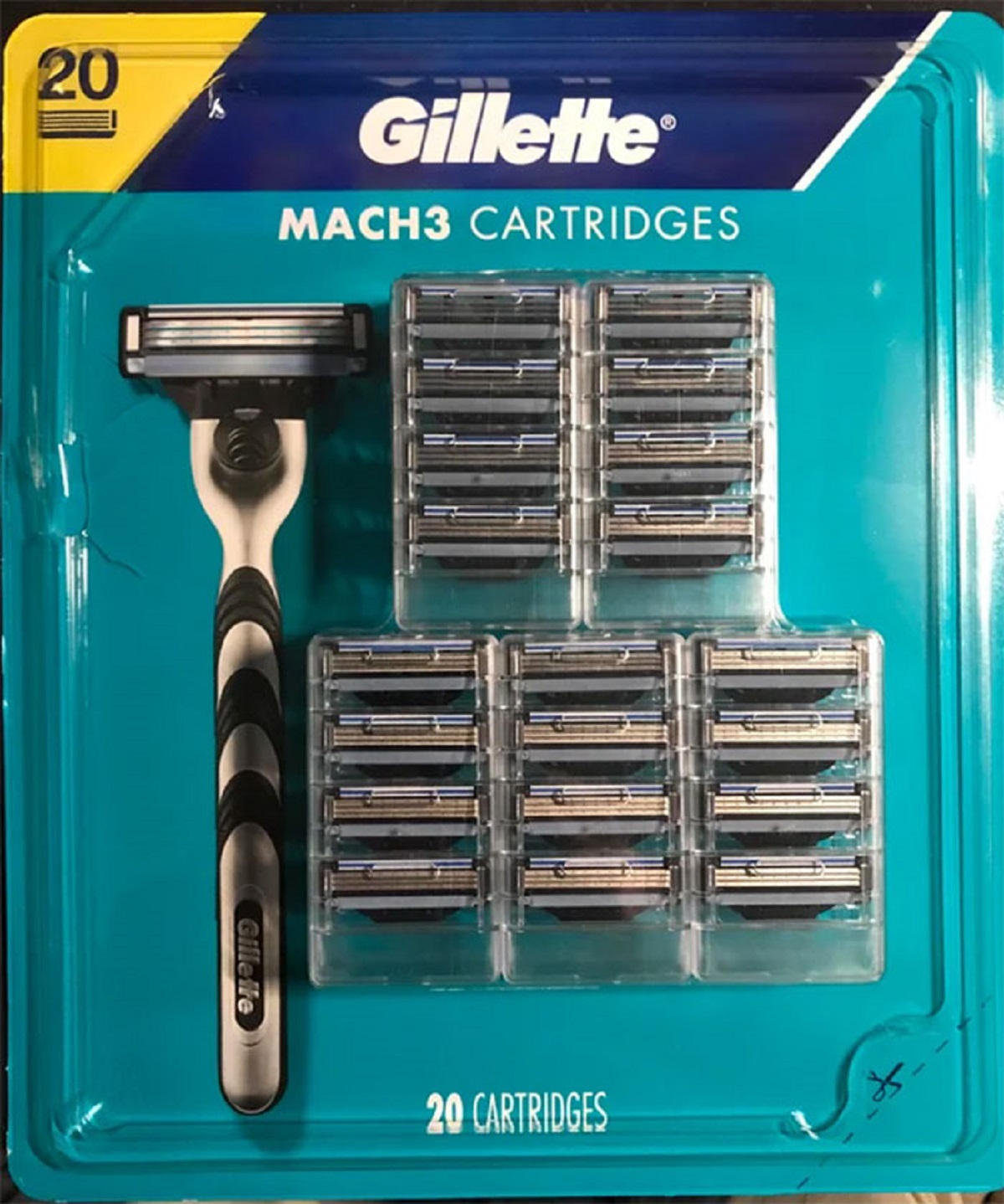 gillette cartridge pack - 20 Gillette MACH3 Cartridges Gillette 20 Cartridges
